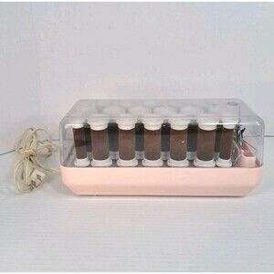 Clairol Custom CareSetter KF-20-1 Flocked Velvet Hot Roller Hair Curler 16 Clips